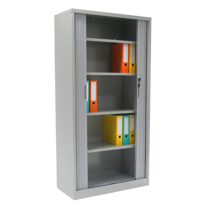 Armario metálico de persiana Alt. 180cm abierto vista general