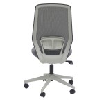 Sillón de oficina RINA gris simple vista trasera