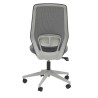 Sillón de oficina RINA gris simple vista trasera