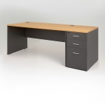 Mesa de escritorio de oficina recta MADERA + cajonera Fon.80 cm