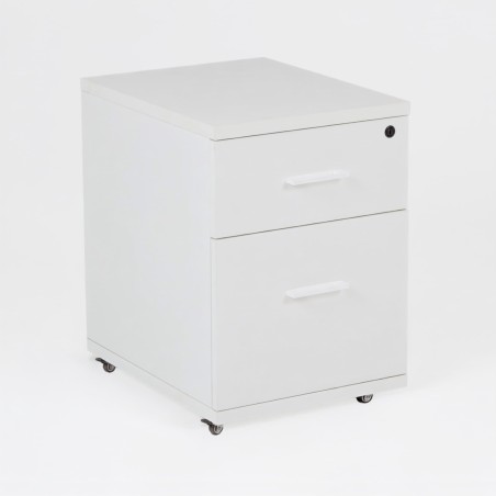 Cajonera de madera LUDY con ruedas, 1 cajón + 1 cajón para carpetas colgantes