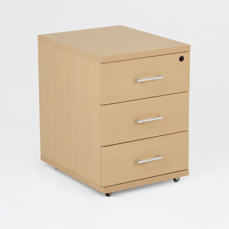 Cajonera con ruedas LUDY de madera, 3 cajones