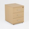 Cajonera con ruedas LUDY de madera, 3 cajones