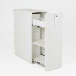 Armario de oficina JAVA en madera color blanco Alt.109 cm 3/4 abierto