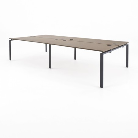 Mesa bench OPTIMUM para 4 personas con sobre de haya y patas color aluminio